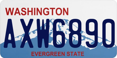 WA license plate AXW6890