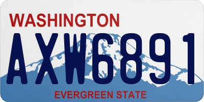 WA license plate AXW6891