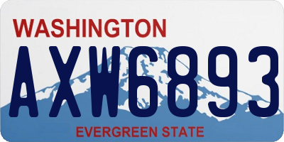 WA license plate AXW6893