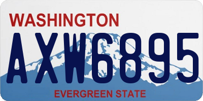 WA license plate AXW6895