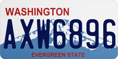 WA license plate AXW6896