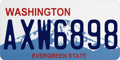 WA license plate AXW6898