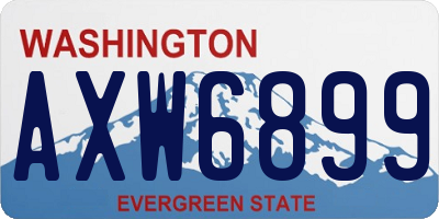 WA license plate AXW6899