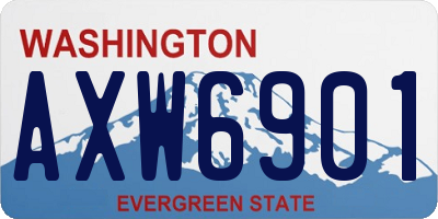 WA license plate AXW6901