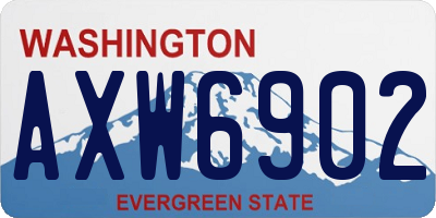 WA license plate AXW6902