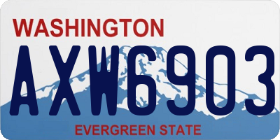WA license plate AXW6903
