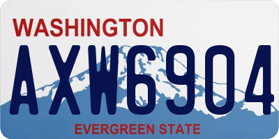 WA license plate AXW6904
