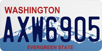 WA license plate AXW6905