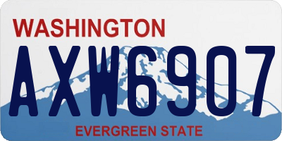 WA license plate AXW6907