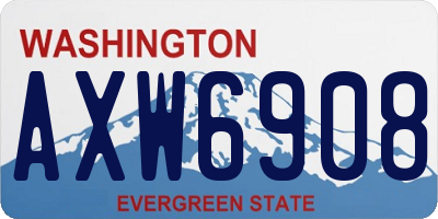 WA license plate AXW6908
