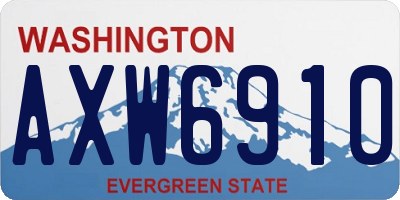 WA license plate AXW6910