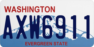 WA license plate AXW6911