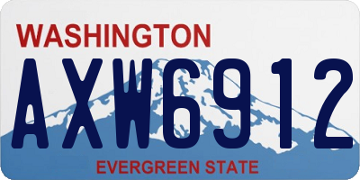 WA license plate AXW6912
