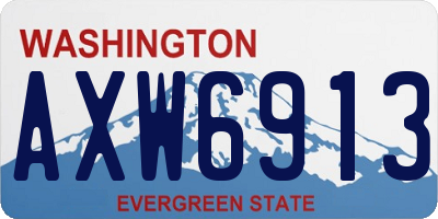 WA license plate AXW6913