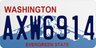 WA license plate AXW6914