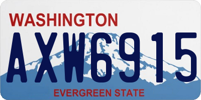 WA license plate AXW6915