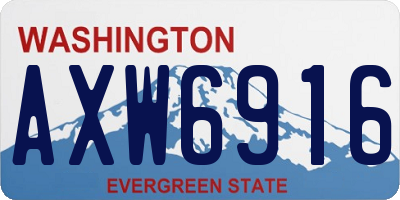 WA license plate AXW6916