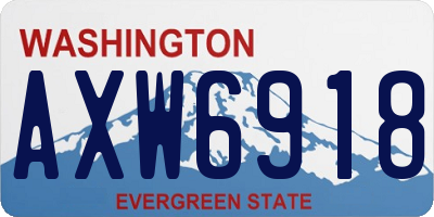 WA license plate AXW6918