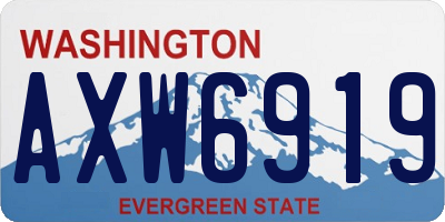 WA license plate AXW6919