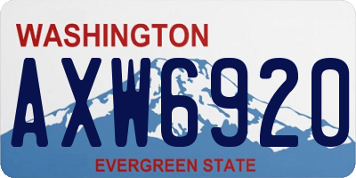 WA license plate AXW6920