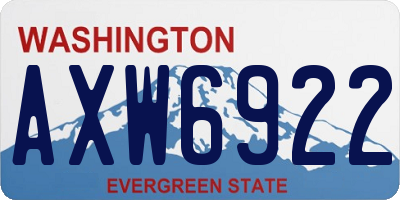 WA license plate AXW6922
