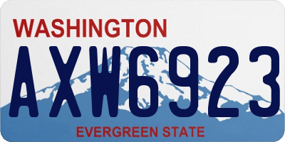 WA license plate AXW6923