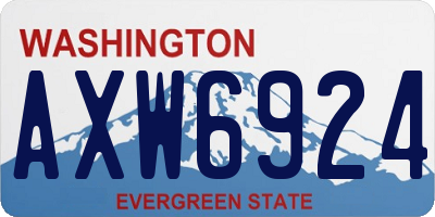 WA license plate AXW6924
