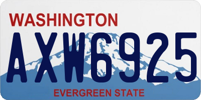 WA license plate AXW6925