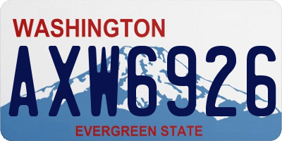 WA license plate AXW6926