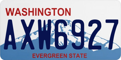 WA license plate AXW6927