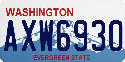 WA license plate AXW6930