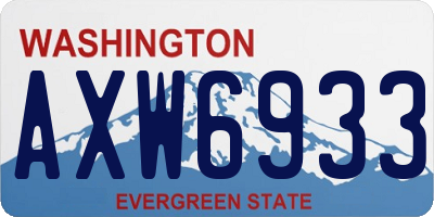 WA license plate AXW6933