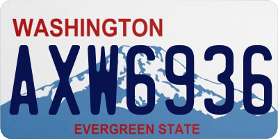 WA license plate AXW6936