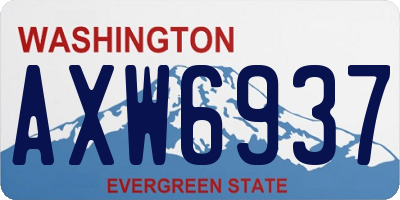 WA license plate AXW6937