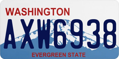 WA license plate AXW6938