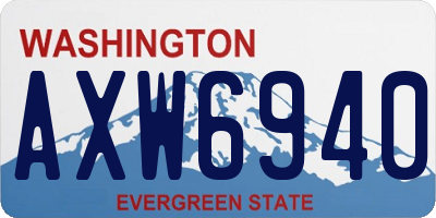 WA license plate AXW6940