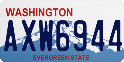 WA license plate AXW6944