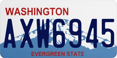 WA license plate AXW6945