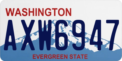 WA license plate AXW6947
