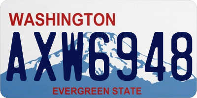 WA license plate AXW6948