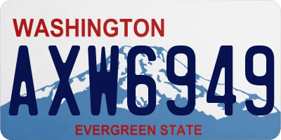 WA license plate AXW6949