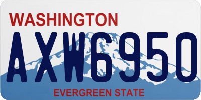 WA license plate AXW6950