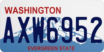 WA license plate AXW6952