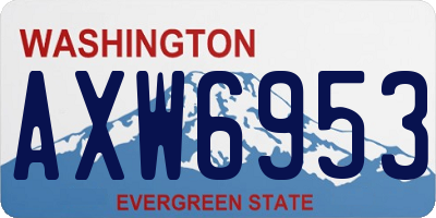 WA license plate AXW6953