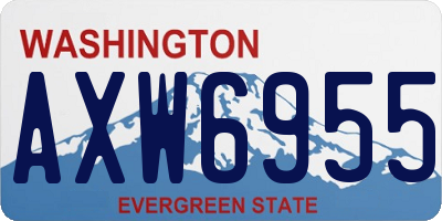 WA license plate AXW6955