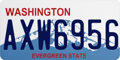 WA license plate AXW6956