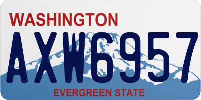 WA license plate AXW6957