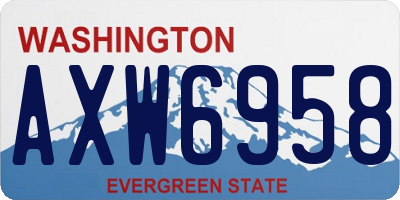 WA license plate AXW6958