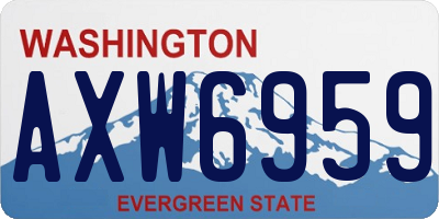 WA license plate AXW6959