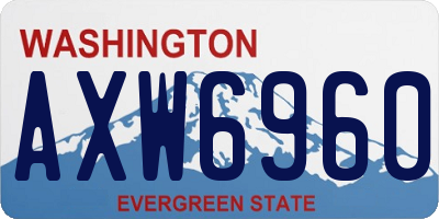 WA license plate AXW6960